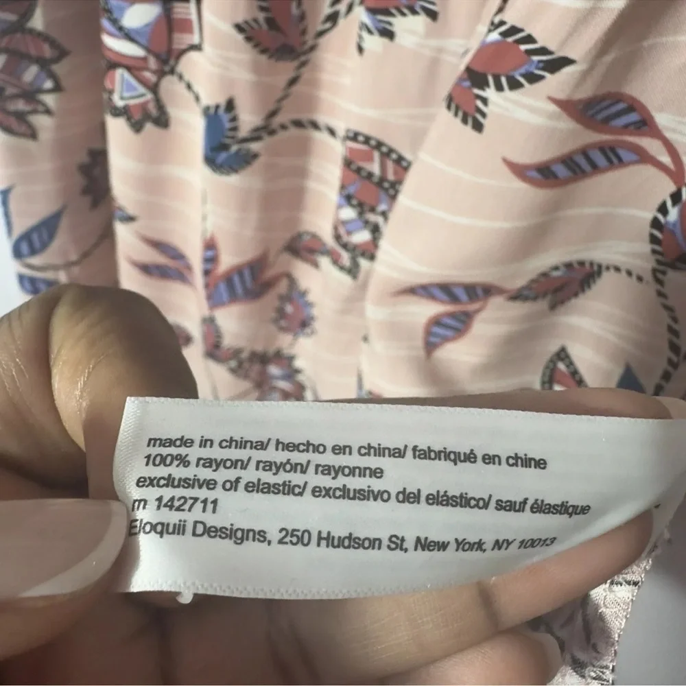 Eloquii Elements Pink Floral Dress Sz 18-20 (2X) Midi Smocked Cottagecore - Picture 6 of 10